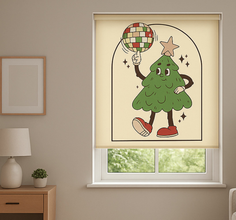 Groovy Disco Tree living room roller blind - TenStickers