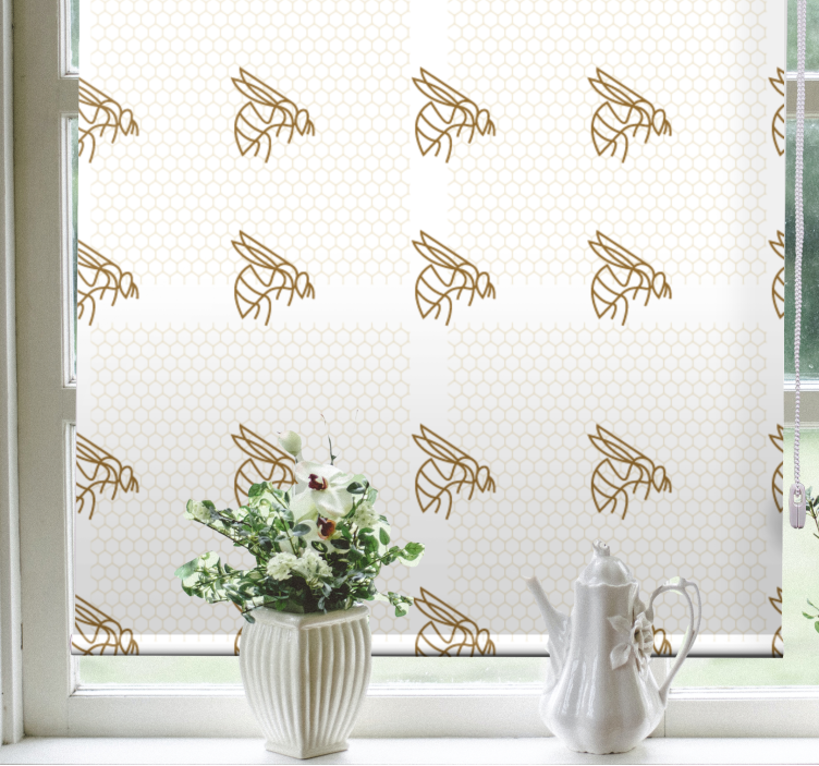 Honey Bee Pattern animal roller blind - TenStickers