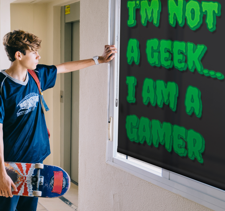 I am a gamer monster style Geek roller blind - TenStickers