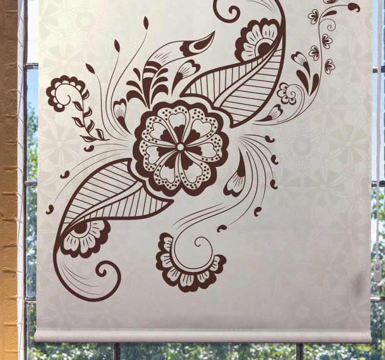 Intricate Floral Motif flower roller blind - TenStickers