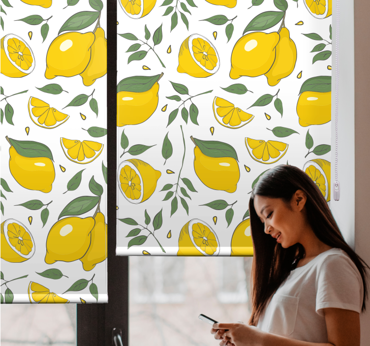 LEMONS AND SLICES fruit and vegetable roller blind - TenStickers