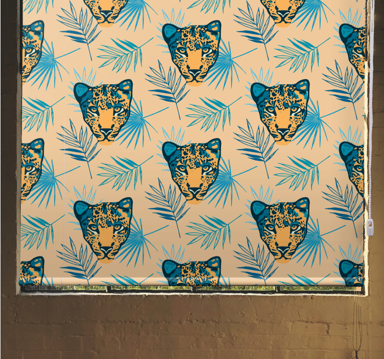 Leopard Head Pattern animal roller blind - TenStickers