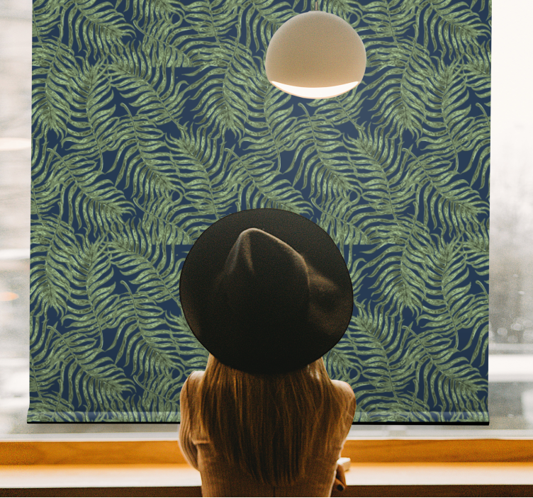 Lush Fern Pattern flowers and plants roller blind - TenStickers