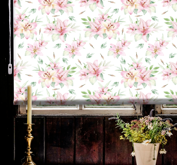 Lush Floral Patterns flowers and plants roller blind - TenStickers