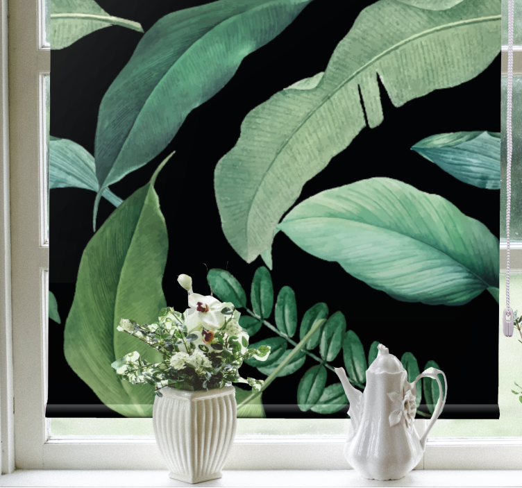 Lush Greenery Design flowers and plants roller blind - TenStickers