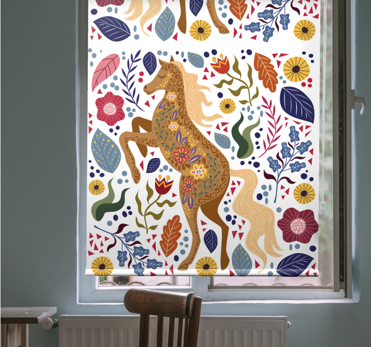 Majestic Horse Silhouette animal roller blind - TenStickers
