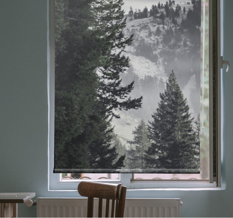 Majestic Mountain Pines tree roller blind - TenStickers