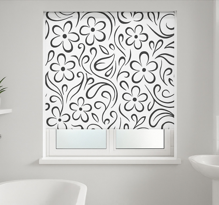 White maritime theme bathroom roller blind - TenStickers