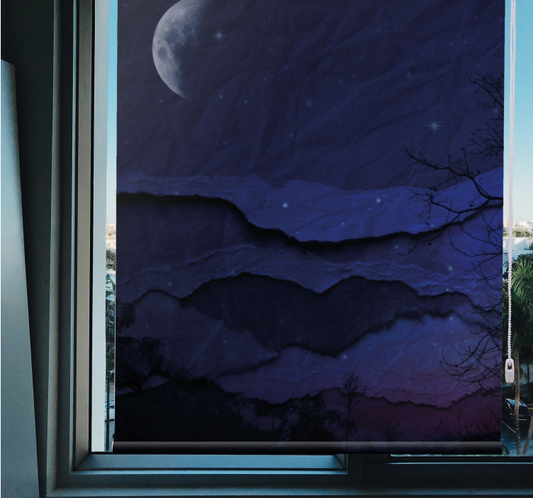 Moonlit layered skyline original roller blind - TenStickers
