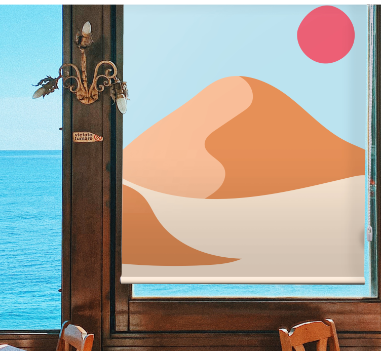 Mountain and sun abstract art Blind painting - TenStickers