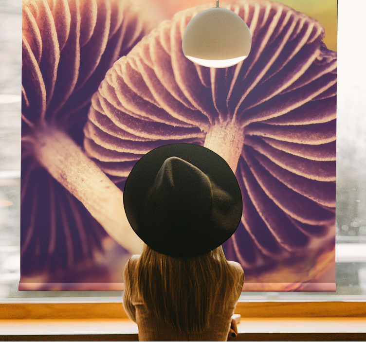 Mushroom gills flowers and plants roller blind - TenStickers