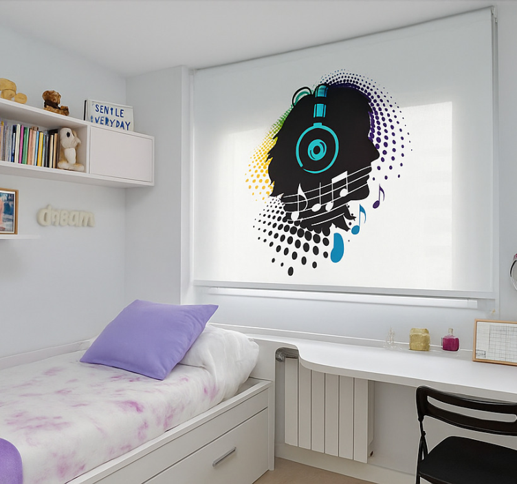 Music Head  teenage bedroom roller blind - TenStickers