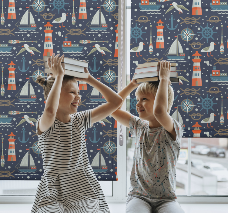 Nautical adventure theme children room roller blind - TenStickers