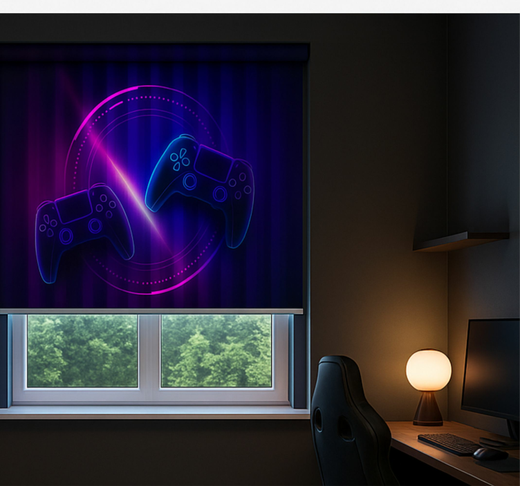 Neon clash game controllers  geek roller blind - TenStickers
