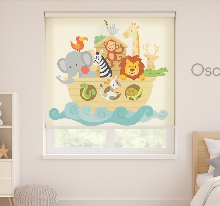 Children room roller blind noah's ark design - TenStickers