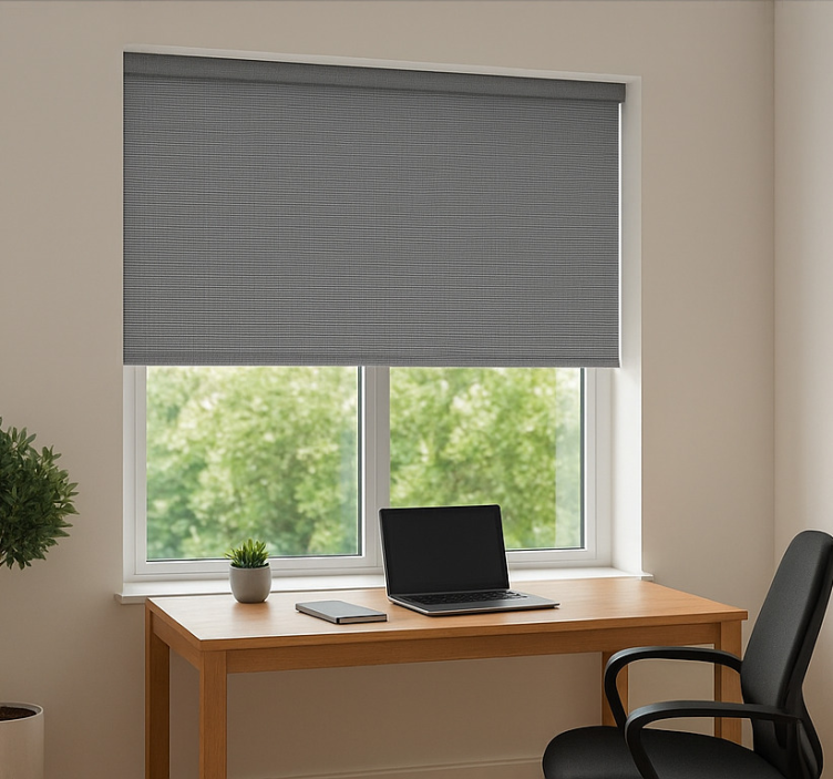 Office roller blind in grey wolf design - TenStickers
