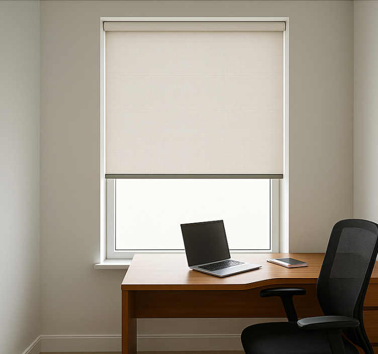Office roller blind in matte white - TenStickers