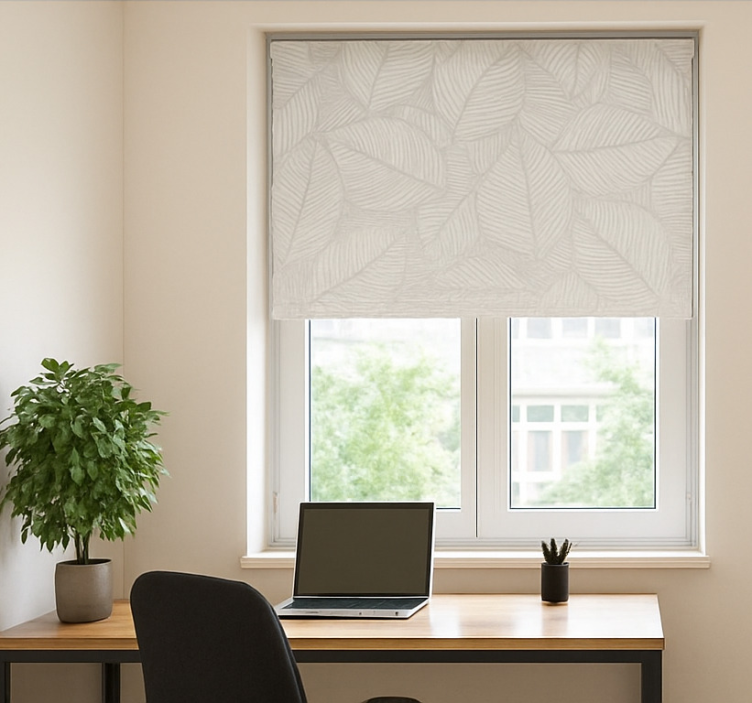Office roller blind with tree leaves design - TenStickers