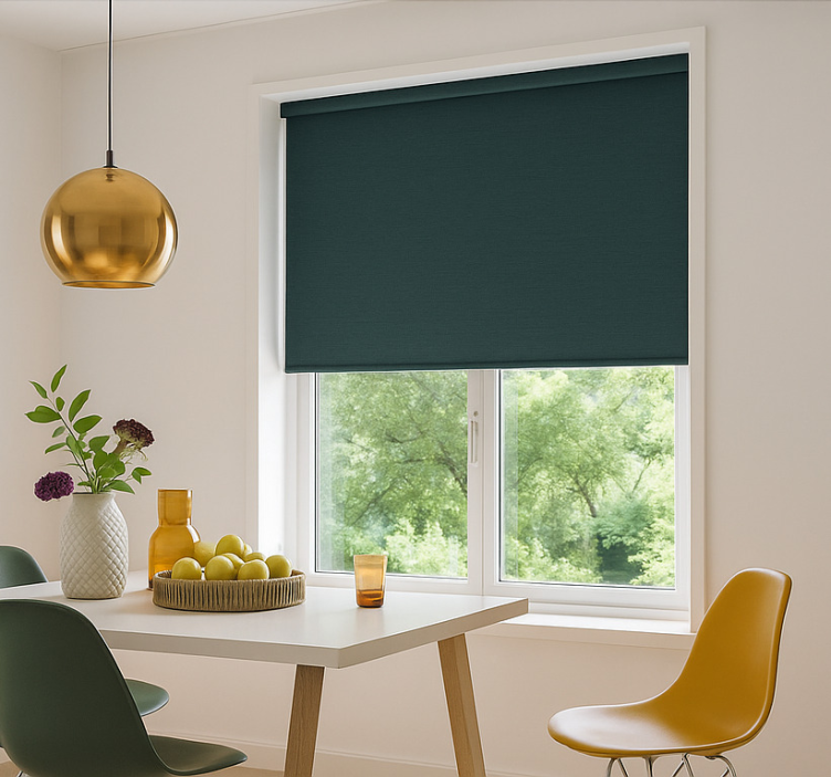 Olive navy blue tone dining room roller blind - TenStickers