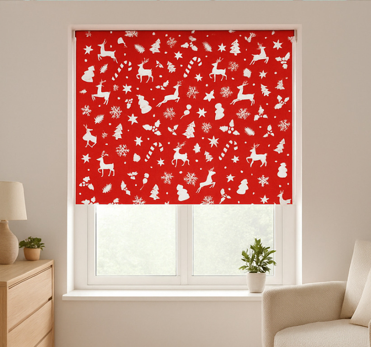 Pastel Santa Pattern living room roller blind - TenStickers