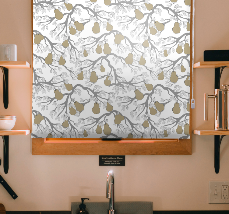 Pears on Branches fruit and vegetable roller blind - TenStickers
