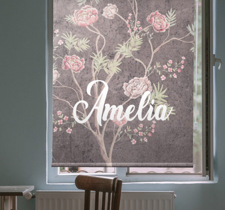 Personalized Floral Elegance flowers and plants roller blind - TenStickers