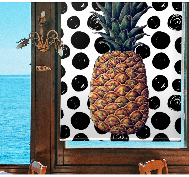 Pineapple with Dots fruit and vegetable roller blind - TenStickers