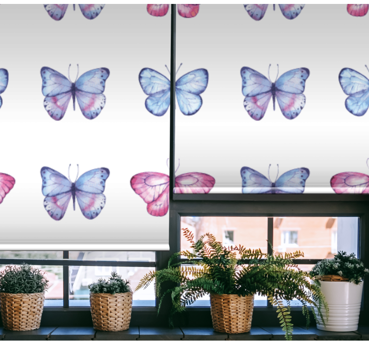 Pink and blue butterflies blind - TenStickers