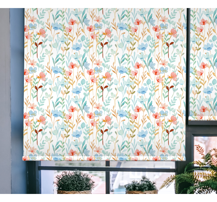 Pink blue and yellow 'Hydenyear' Flower blind - TenStickers