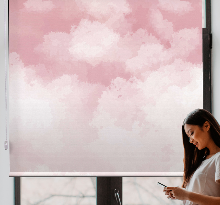 Pink realistic texture Cloud blind - TenStickers