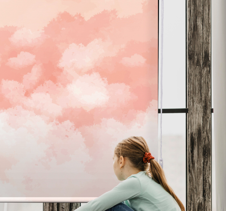 Pink watercolor painting Cloud blind - TenStickers