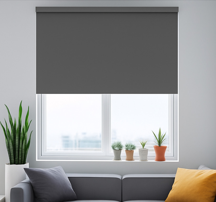 Plain elegant colour gray roller blind - TenStickers