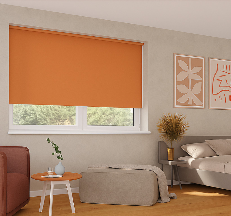 Plain warm colour orange roller blind - TenStickers