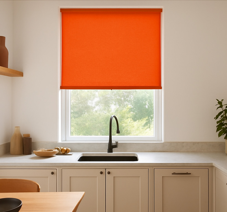 Plain warm tone orange roller blind - TenStickers