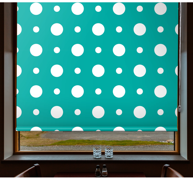 Blue polka dot motif modern roller blind - TenStickers