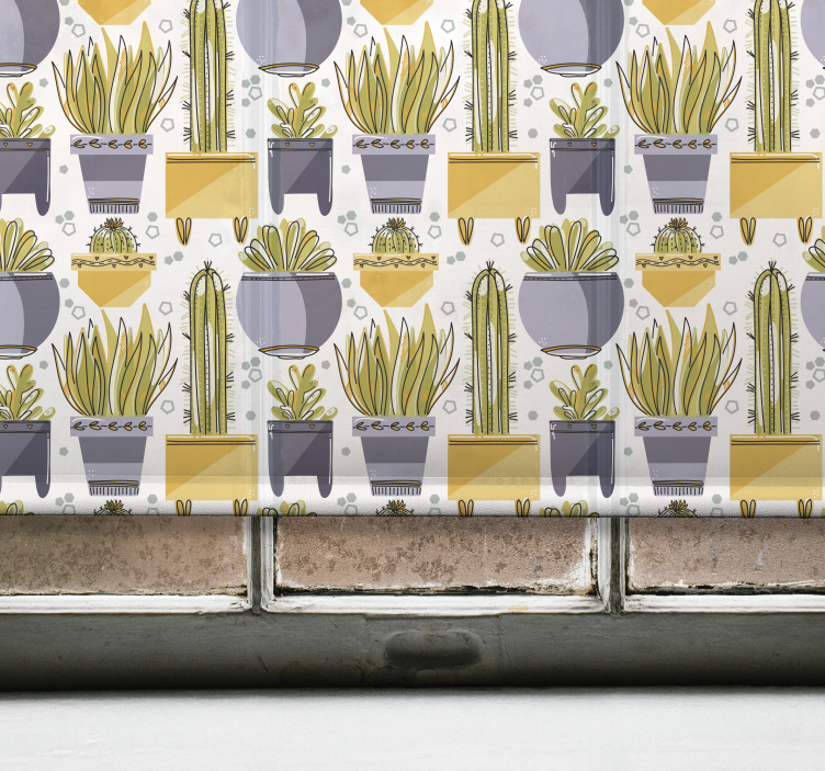 Potted Plant Patterns cactus roller blind - TenStickers