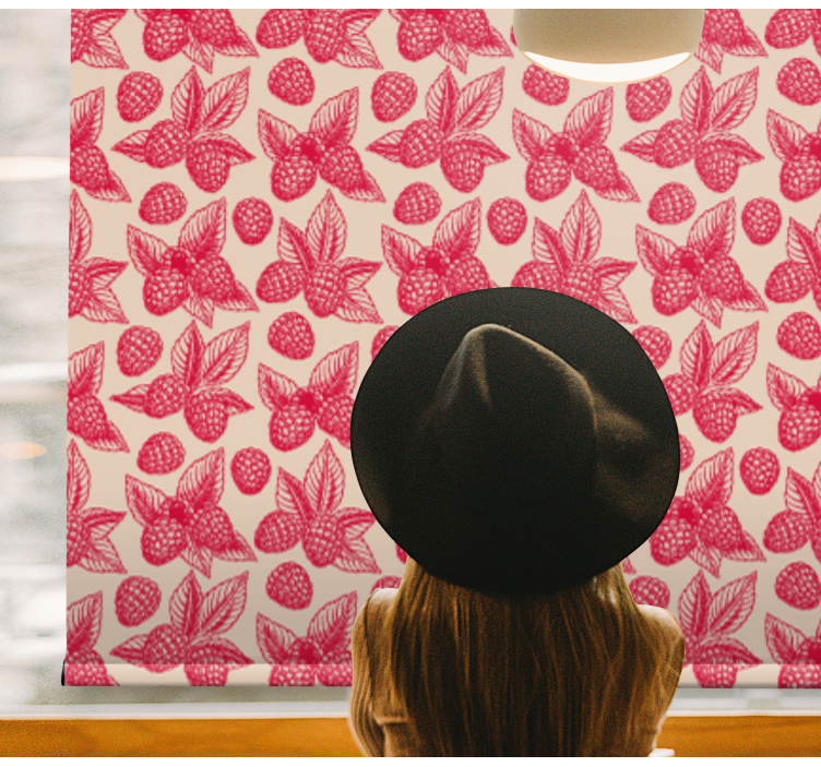 Raspberry Leaf Pattern fruit and vegetable roller blind - TenStickers