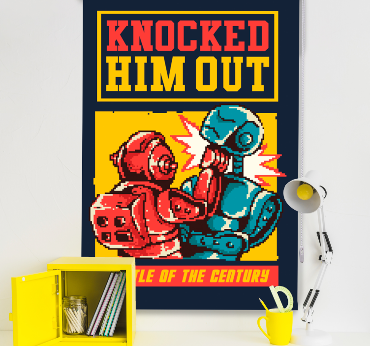 Robotic Boxing Match geek roller blind - TenStickers