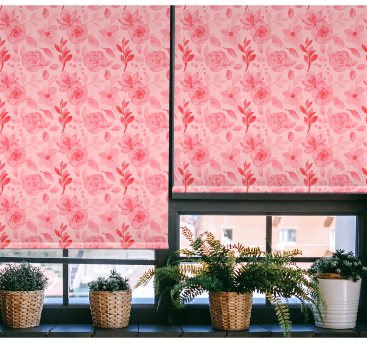 Romantic Rose Pattern flower roller blind - TenStickers