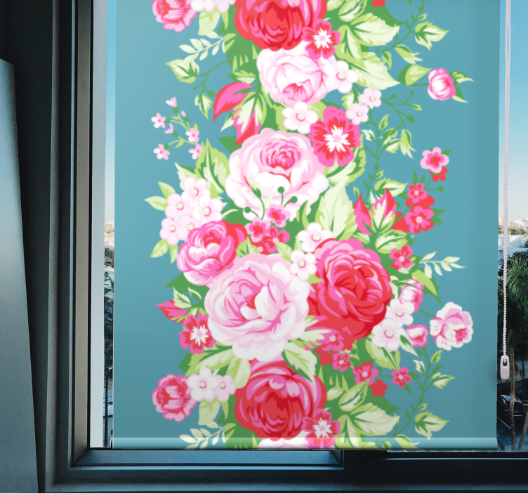 Roses and Blossoms flower roller blind - TenStickers