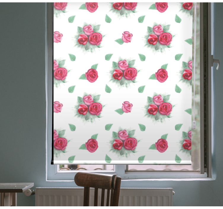 Roses With Leaves flowers and plants roller blind - TenStickers
