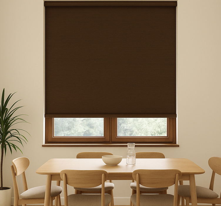 Rustic dark brown  dining room roller blind - TenStickers