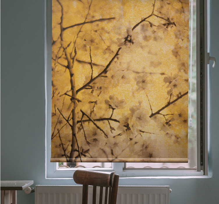 Sakura Twigs flowers and plants roller blind - TenStickers