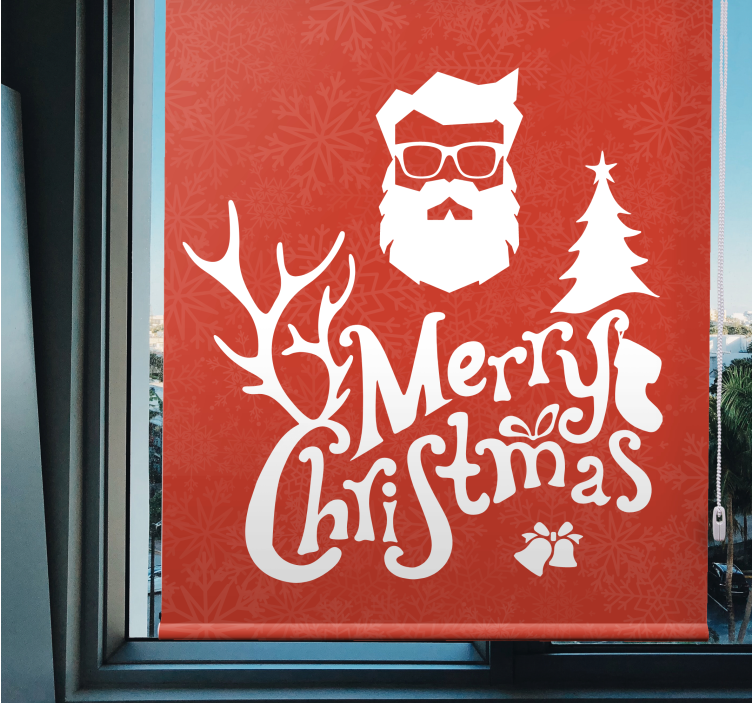 Santa Claus Greeting text roller blind - TenStickers