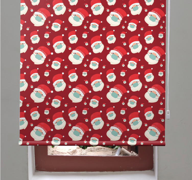 Santa faces with mask fun roller blind - TenStickers