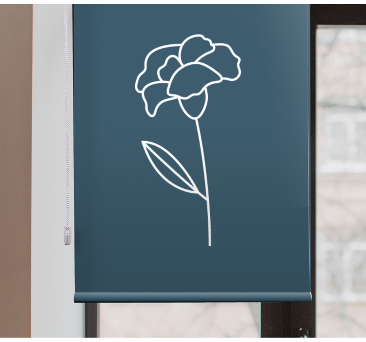 Single outline flowers and plants roller blind - TenStickers