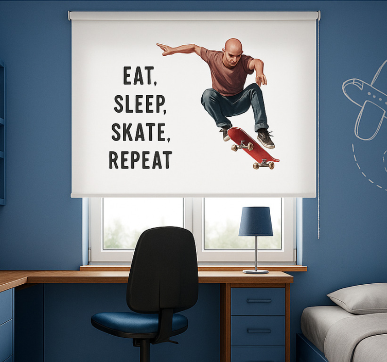 Skateboard Print teenage bedroom roller blind - TenStickers