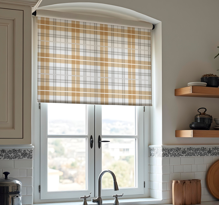 Squares kitchen roller blind - TenStickers