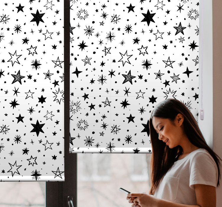Starry night pattern teenage bedroom roller blind - TenStickers
