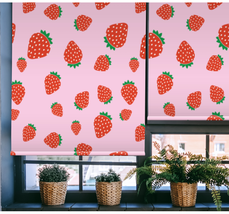 Strawberry Pattern Delight fruit and vegetable roller blind - TenStickers